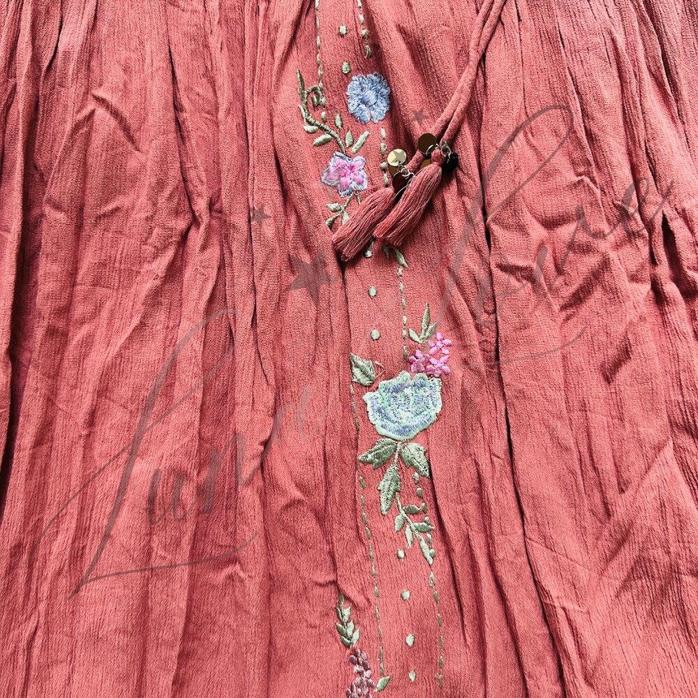 FREE PEOPLE Bali Palm Desert Embroidered Maxi Dress (size S) NWT - Picture 4 of 10